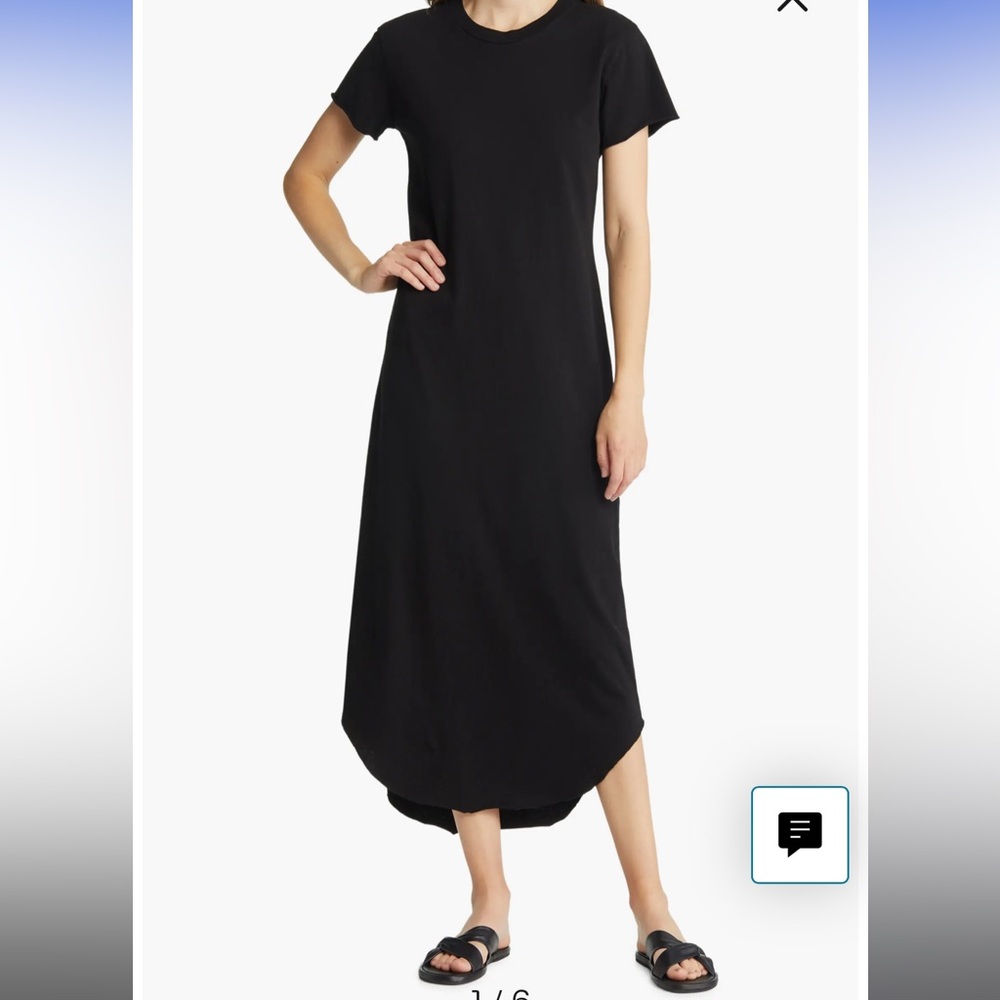 Frank & Eileen Classic Black Midi Dress

Crewneck
Short sleeves
100% cotton